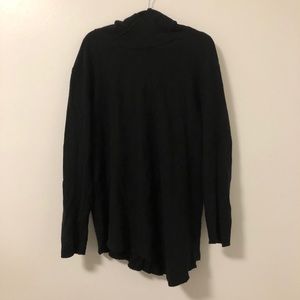 Zara Men’s Large Hooded Textured Black Sweater